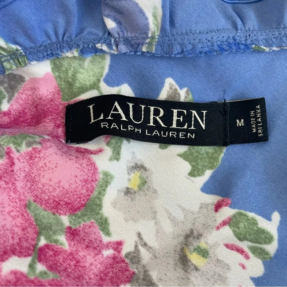 Lauren Ralph Lauren Floral Ruffle Night Gown Size Medium - Picture 3 of 10